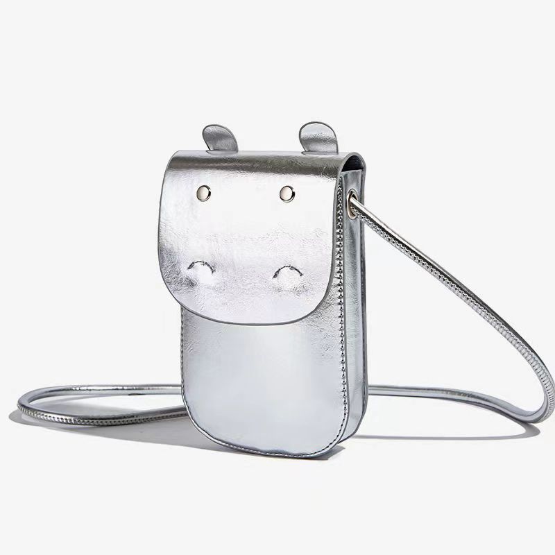 

Милая сумка для мобильного телефона, мини-сумка, женская сумка-мессенджер, сумка через плечо. серебряный