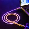 6A 180 Rotate RGB Flow Luminous USB Charging Cable Type C Android Phone Cable For Samsung S10 S20 Xiaomi Mi 11 Data Charger Wire