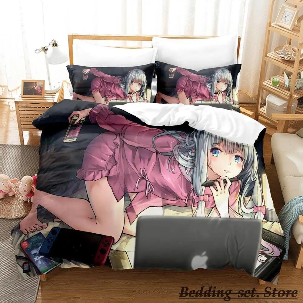 Sagiri Izumi Anime Bedding Set Single Twin Full Queen King Size Duvet Cover for Adult Kid Bedroom Decor