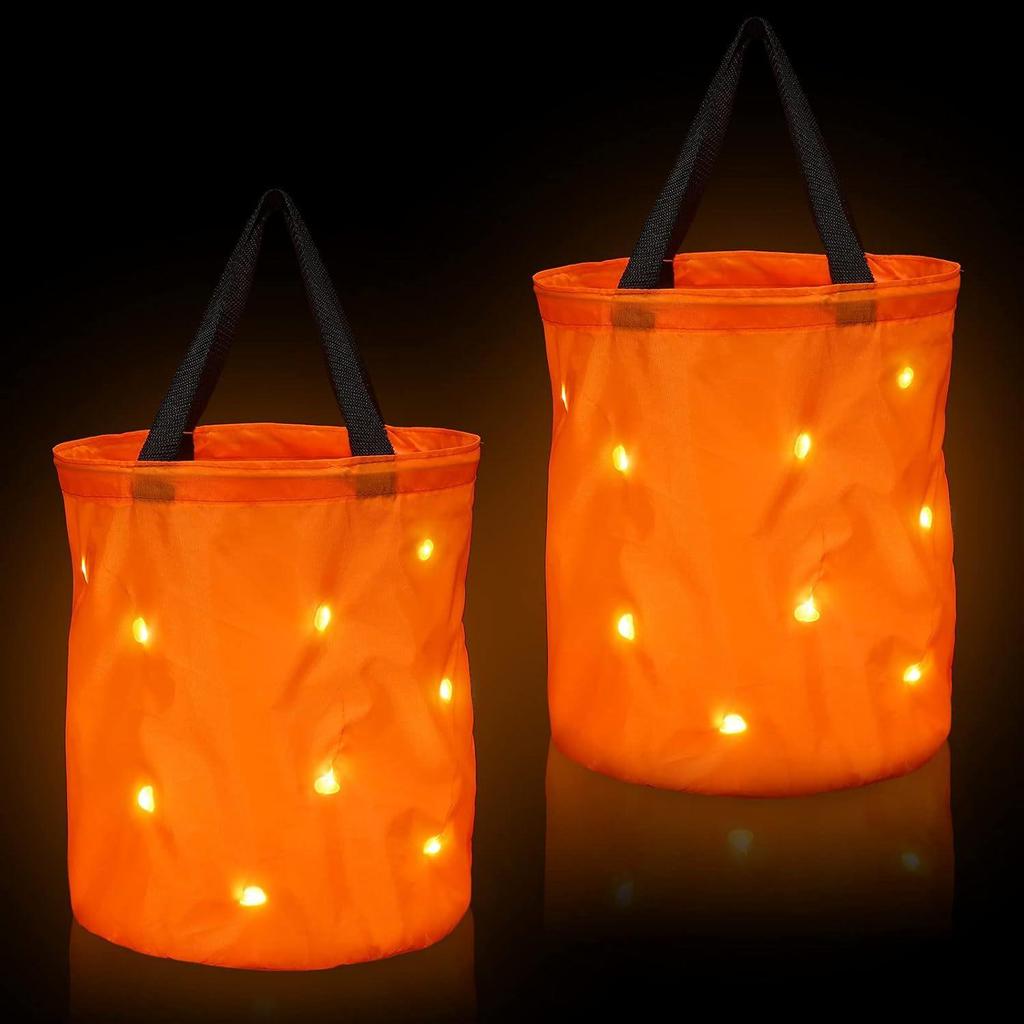 Halloween Ghost Face Tote Bag Christmas Pumpkin Candy Bag Children's Luminous Handheld Gift Bag Halloween Party Scene Decoration