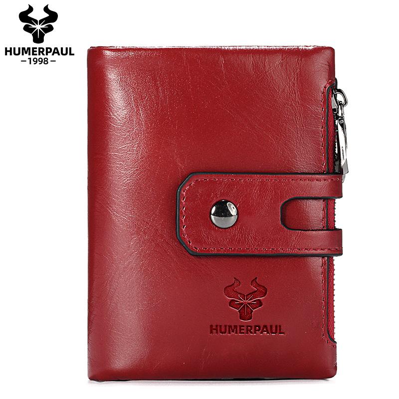 

HUMERPAUL Women Wallet - RFID Anti-theft RFID Chip Dual-Sided Foldable Large Capacity Multi-Card Slot Short Wallet червоний