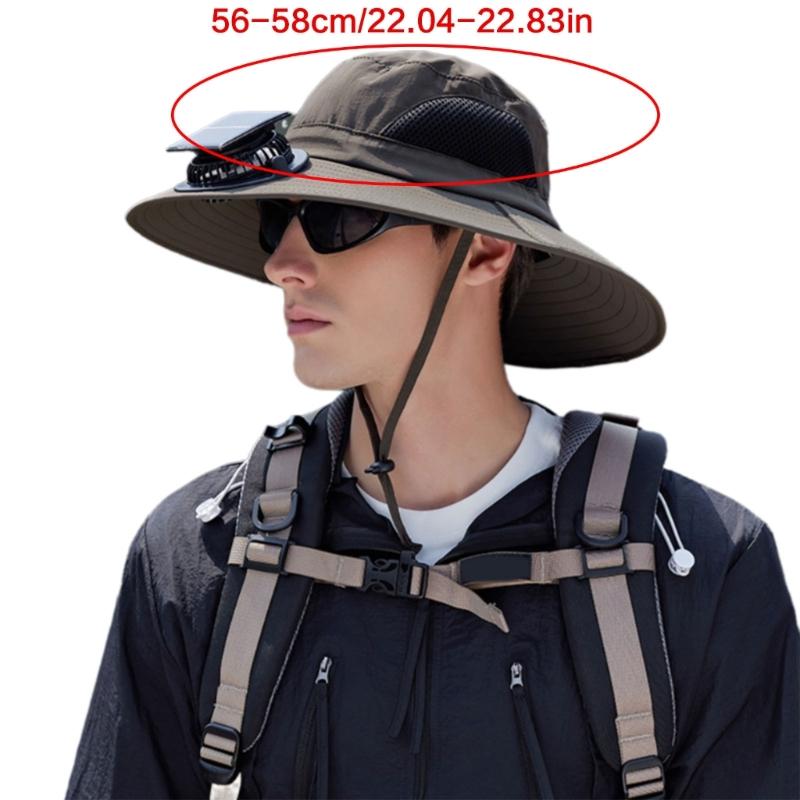 Solar Powered Outdoor Cooling Hat With Built In Fan For Hiking Fishing Lightweight Adjustable Sun Hat