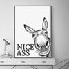Vintage Wall Art Classic Funny Animal Donkey Painting HD Canvas Print Poster for Home Bathroom Toilet Bedroom Decoration