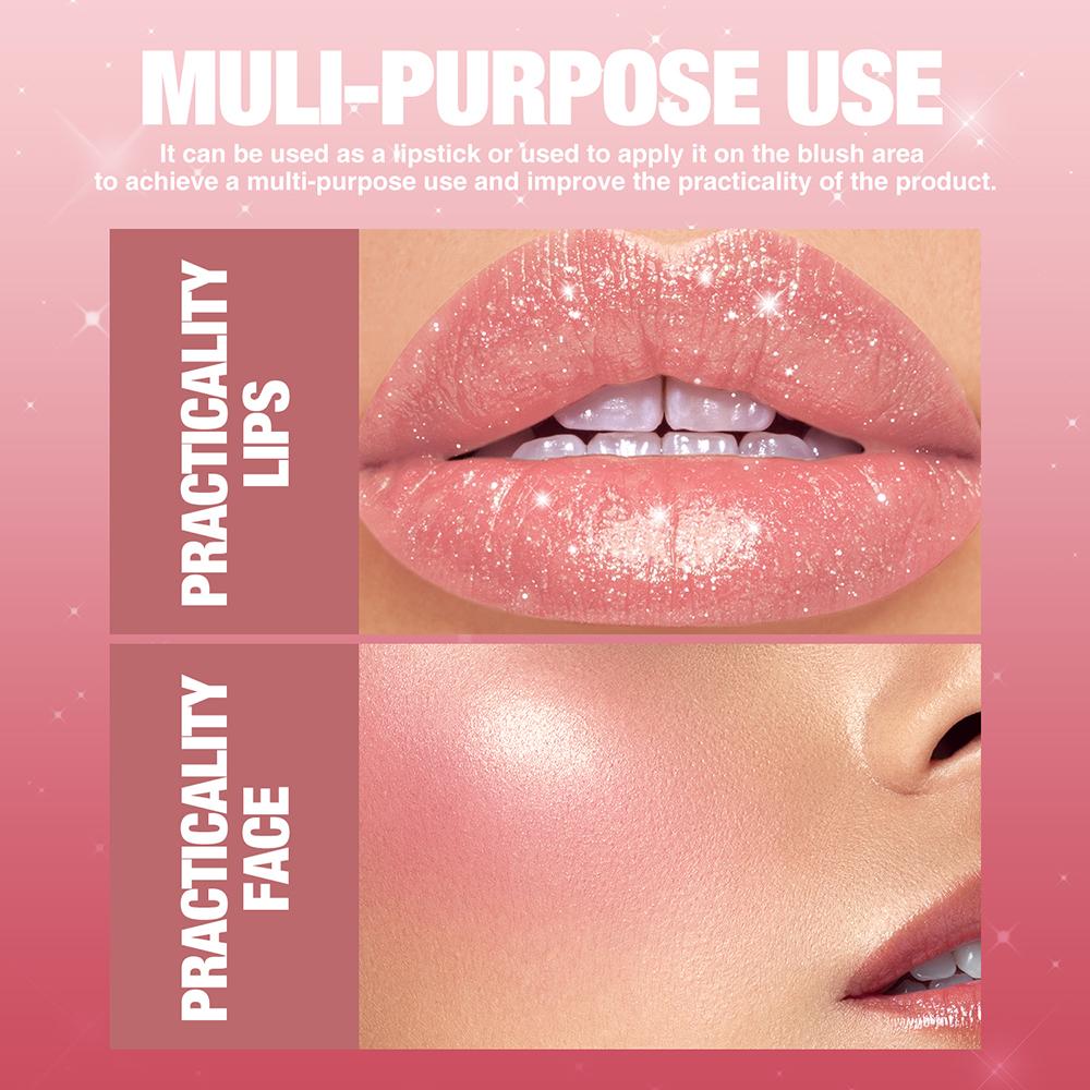 Rossetto Metallico Corallo Scintillante Glitter Diamante Lucidalabbra Impermeabile Alto Pigmento Lucido Scintillante Perla Rossetto Cosmetici