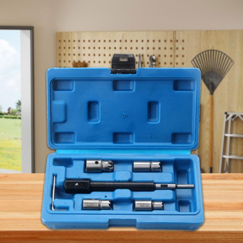 Steel Fuels Injector Seat Cleaning Reamer Kit 6PCS/set High Durability Tool For Effective Automotive Repair Maintenance