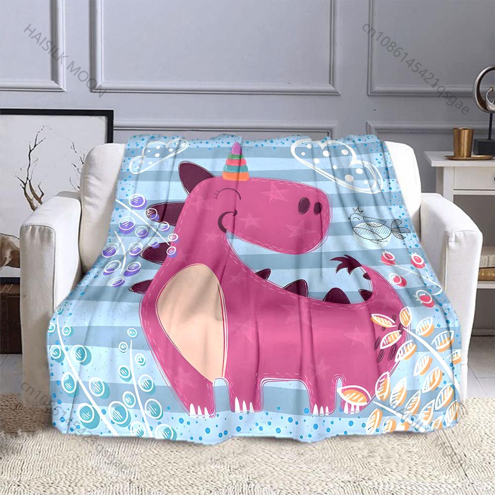 

Cartoon Pink Dinosaur Blanket Warm Soft for Sofa Bed Home Travel Camping Blanket All Seasons Luxury Gifts Machine Wash 75x90cm