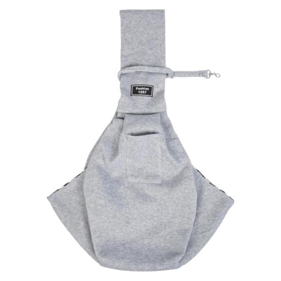 

Переноска-переноска с карманным безопасным крючком Сумка для домашних животных без помощи рук Дышащая переноска для мелких животных через плечо светло-серый