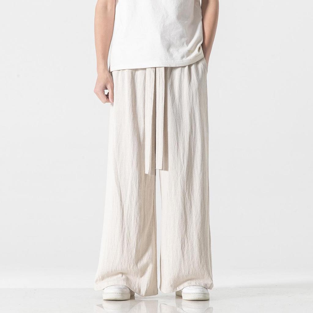 2022 Men's Chinese Style Wide-Leg Cotton Linen Pants