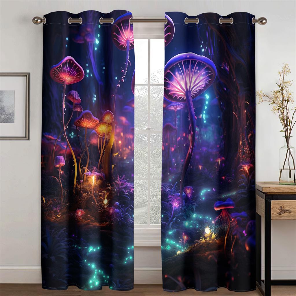 3D Glittering Fuji Mountain Curtains Romantic Joy Fit Bedroom Living Room Kitchen Decor New Arrivals Limited Time Offer 2 pcs