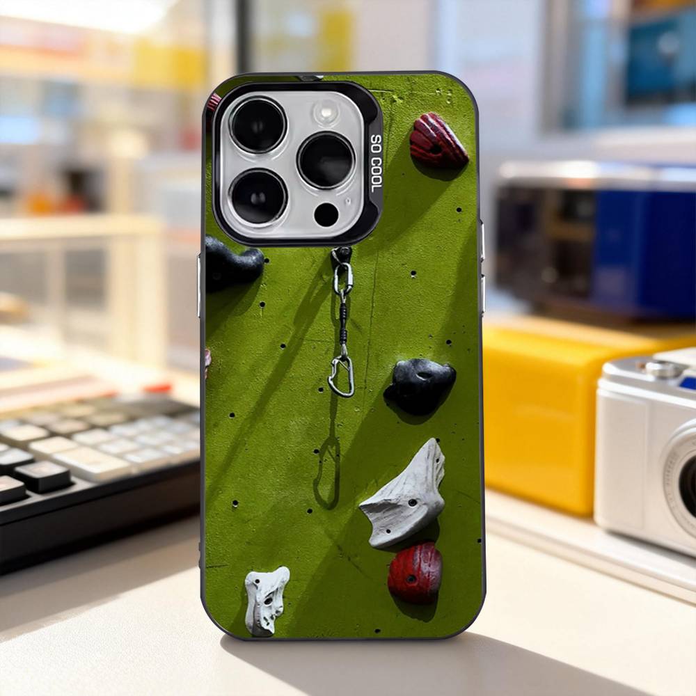 Rock Climbing Wall Cool Phone Case For iPhone 17,16,15,14,13,12,11,Pro,XS,Max,Plus,Mini,SE4,E IMD Matte Black