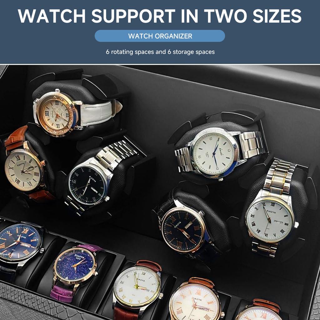 PU Watch Winder for automatic watches automatic winder 6+6 watches Watch Winders Box for Storage position watch Box
