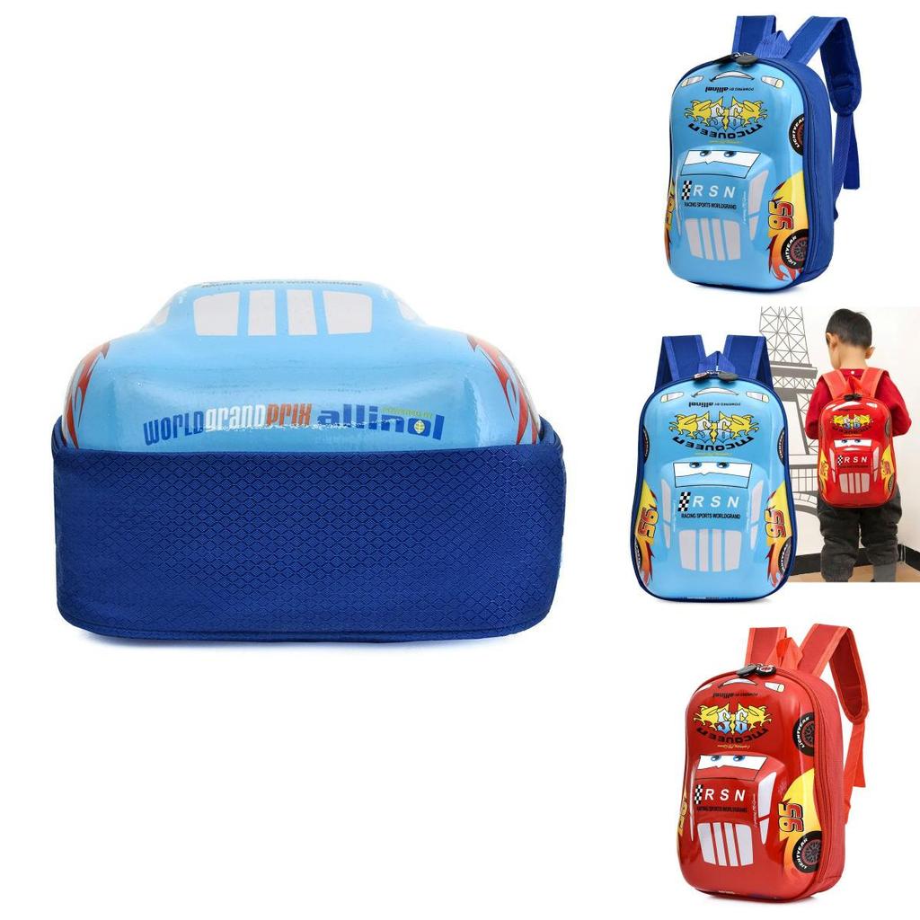 Kids Car Themed School Backpack Eva Material With Breathable Straps For Preschool And Elementary Education