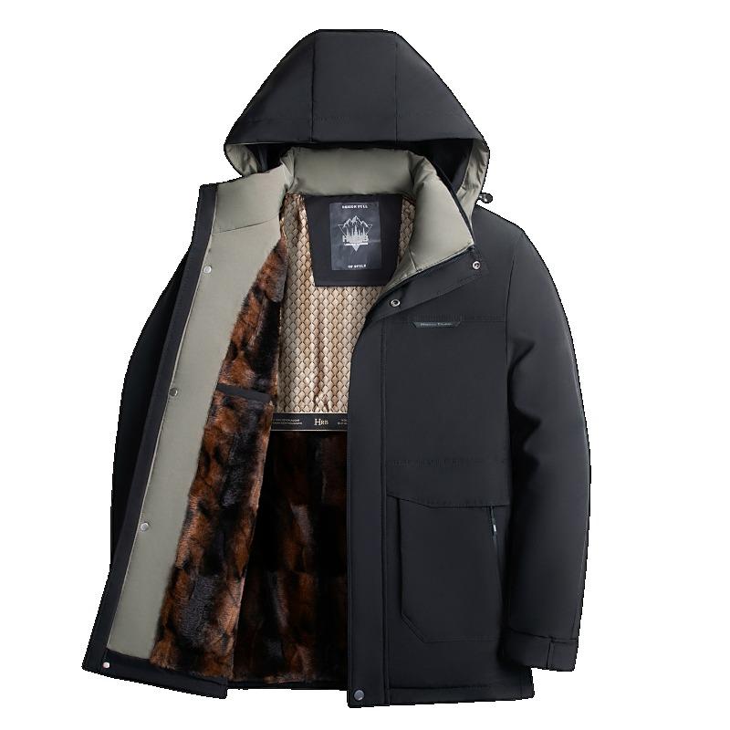 Cozy Up Men's Parka Winter Coats Warm Puffer Jacket with Removable Fur Hood