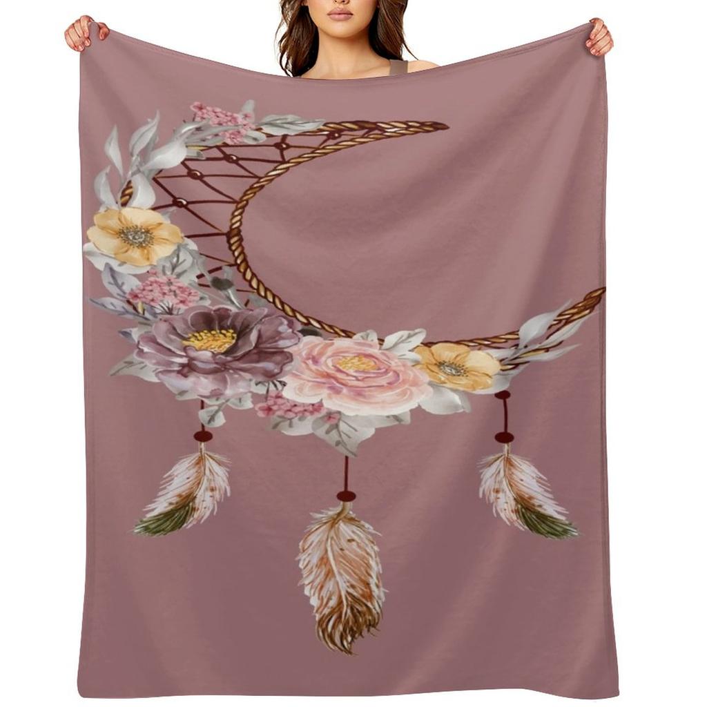 Moon dreamcatcher Throw Blanket Hairys Softest Furrys Furry Blankets