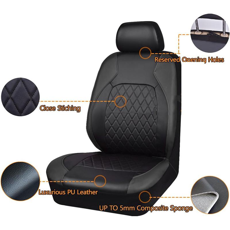 Universal PU Leather Car Seat Covers for 5 Seats All-season Auto Seat Cover Fit for Most Cars Interior Accessories