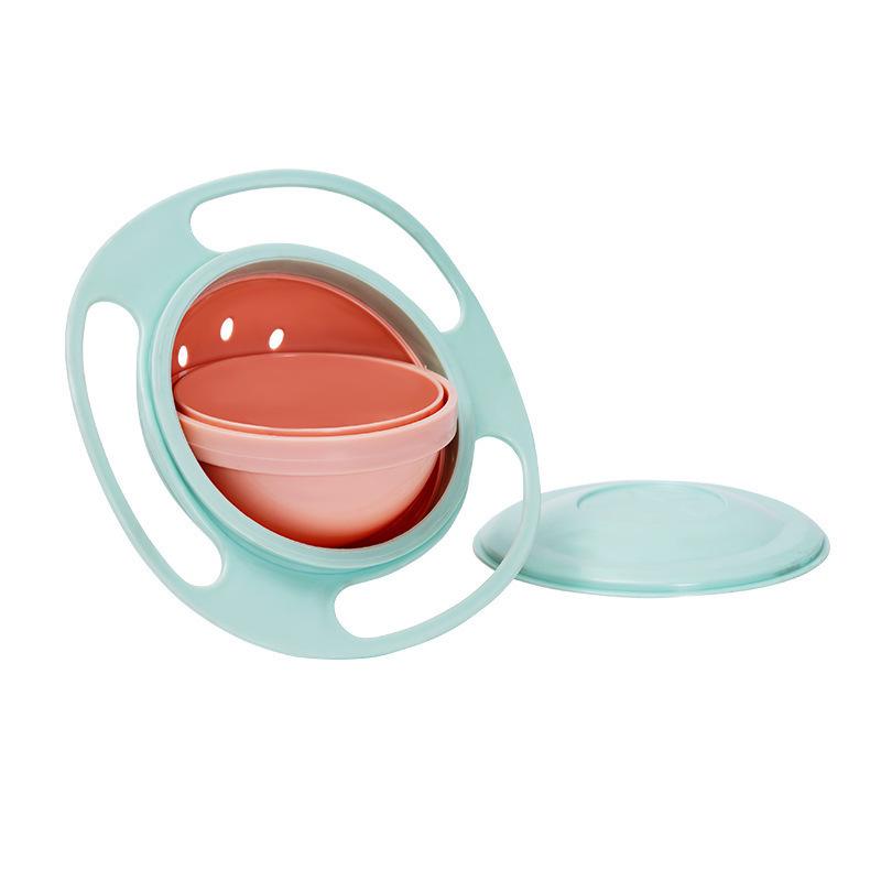 

360° Rotating Spill-Proof Baby Bowl - Flying Saucer Gyro Design for Kids