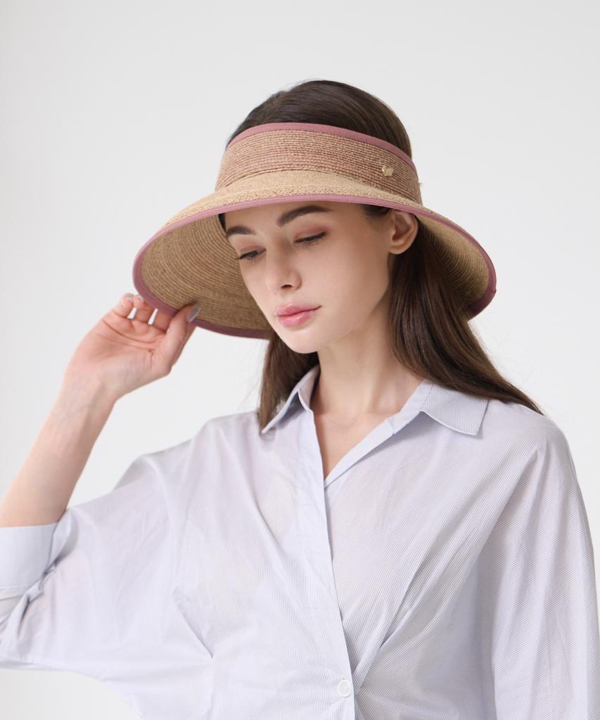 Koipeu Two-Tone Raffia Sun Visor Cf081Ht074