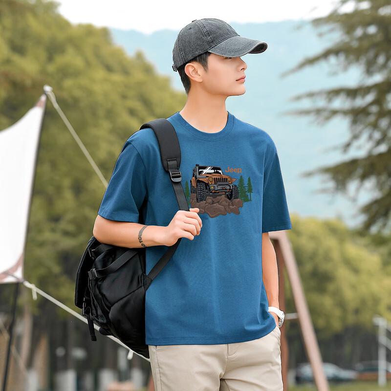 JEEP Men's 100% Cotton Casual Sports T-Shirt