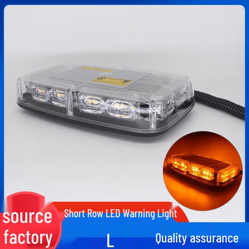 Ceiling-Mounted High Brightness Red & Blue Strobe Warning Light, Magnetic, 12V, 36 LEDs, Short Row for Cars