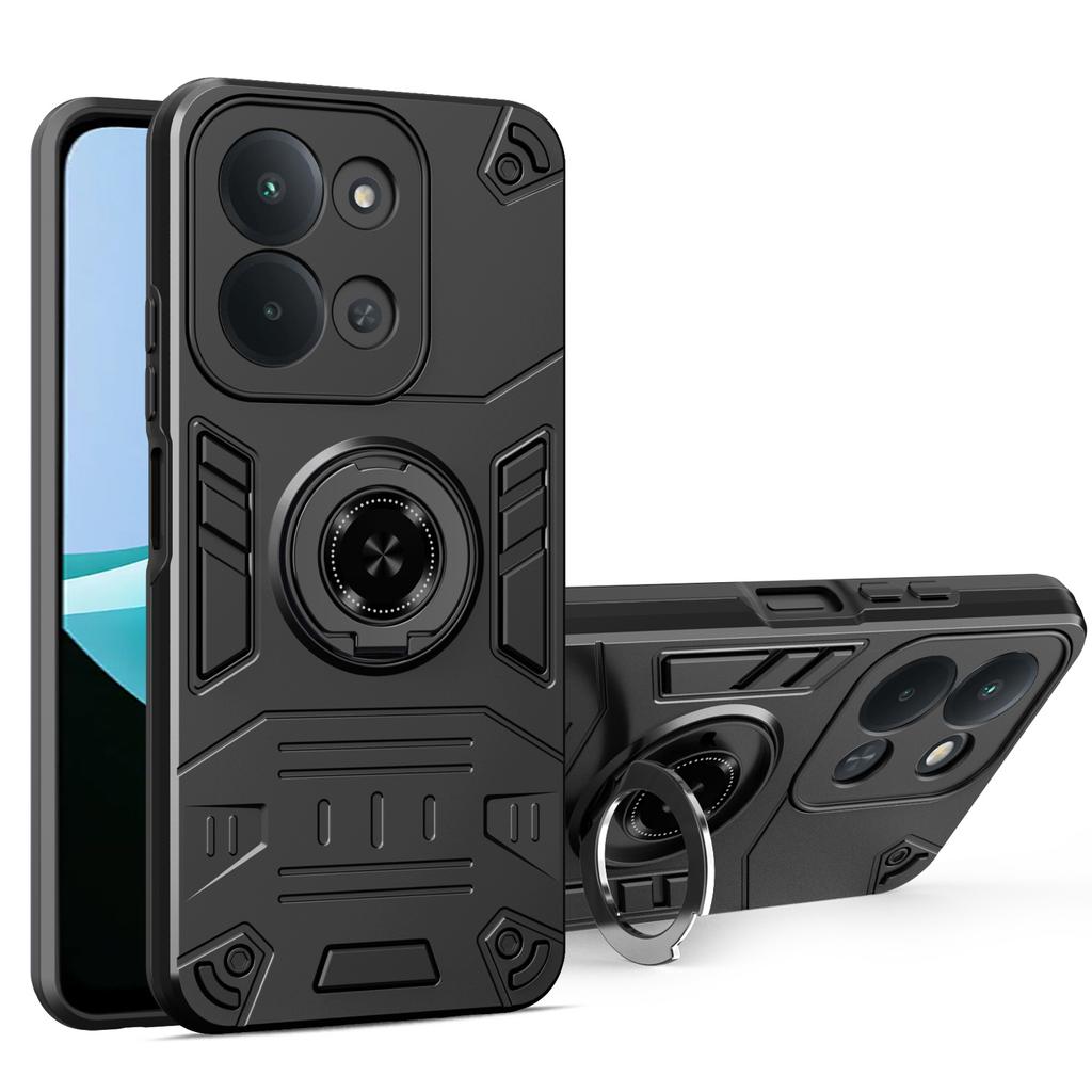 For Xiaomi Redmi 15C 4G (Global) (171mm)/Poco C85 4G (171mm) Case with Ring Holder Kickstand PC + TPU Anti-Fall Phone Cover