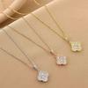 Four-leaf clover zircon necklace female niche design high-end full diamond pendant fashionable and simple versatile collarbone chain jewelry