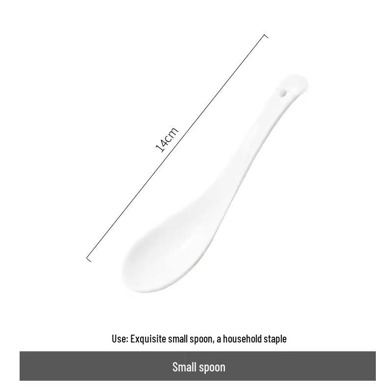 Tangshan Bone China Long Handle Soup Spoon - Ceramic Tableware Ladle Spoon