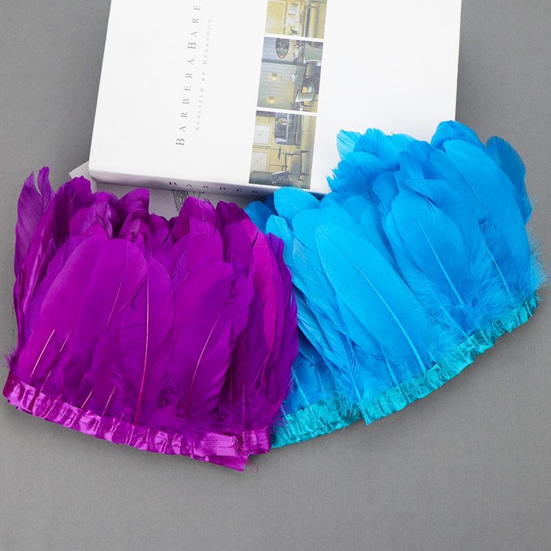Flowing Fabric Strips & Colored Goose Feather Ribbon for Wedding Dress DIY and Crafting Accessories