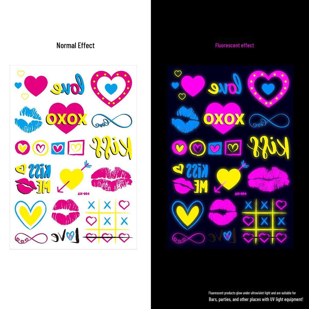 Creative Fluorescent Waterproof Full Arm and Face Tattoo Sticker