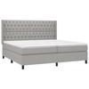 Exclusive House - LED Bed Slat Base Mattress Light Gray 200x200 Cm Fabric