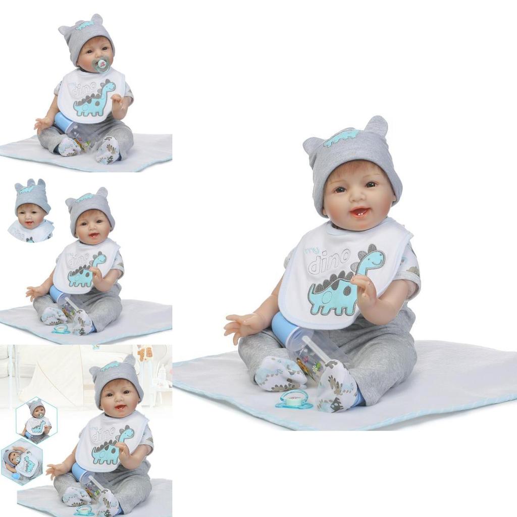 Lebensechte 22-Zoll Realistische Reborn Baby Jungenpuppe Aus Weichem Vinyl-Silikon Für Kleinkinder