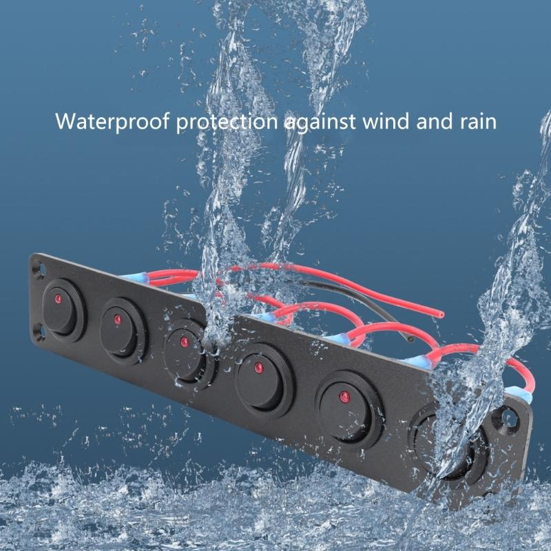 20A 12V Waterproof Red LED Illuminated Toggle Switch Panel for Auto and Marine Dashboards Applications Easy Installation