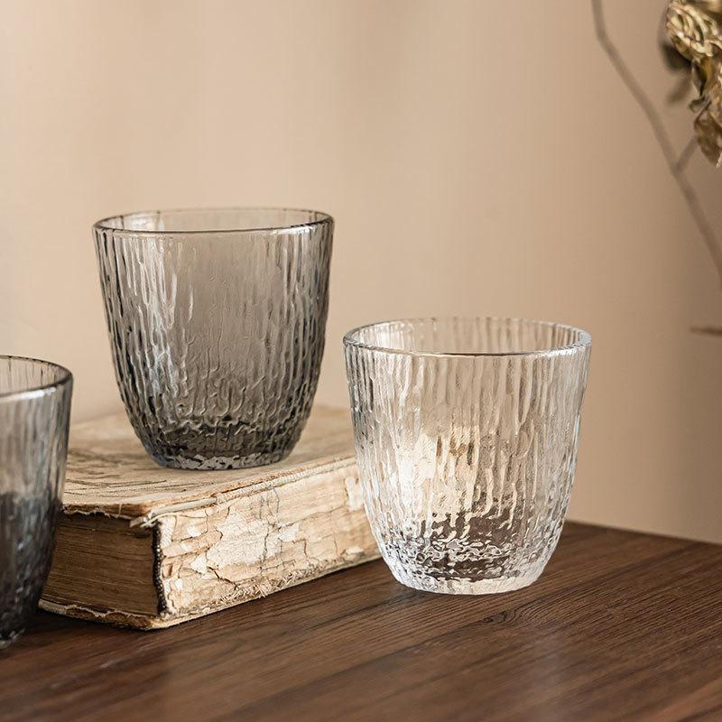 Simple Texture Glass Round Transparent Water Cup Daily Household Coffee Cup Restaurant Juice Cup Milk Cup