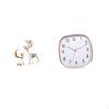 European Reindeer Statues Collectable Craft Deer Sculpture with Digital Wall Clock Hanging Design