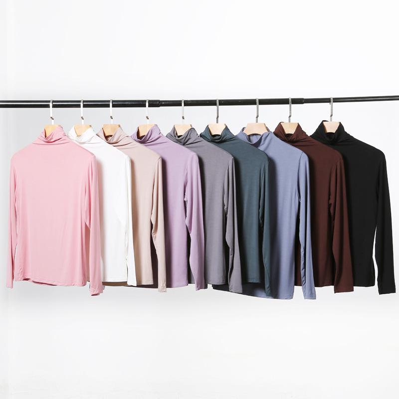 Women's Black Half-High Collar Long-Sleeve Shirt - Korean Style, 2025 Spring/Autumn