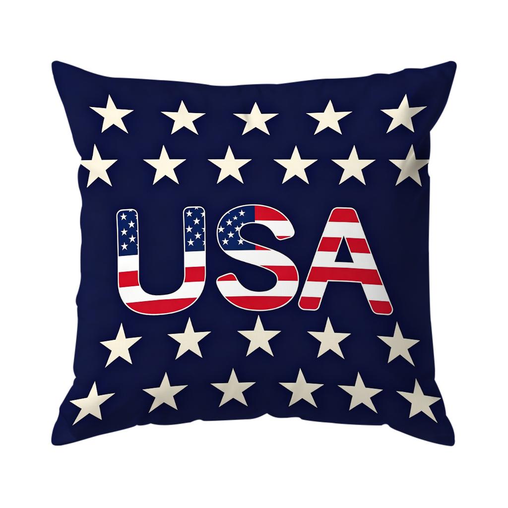 Independence Day Flag Cushions Pillowcase Polyester Cushion Cover Throw Pillow Pillowcover Home Car Sofa Decor