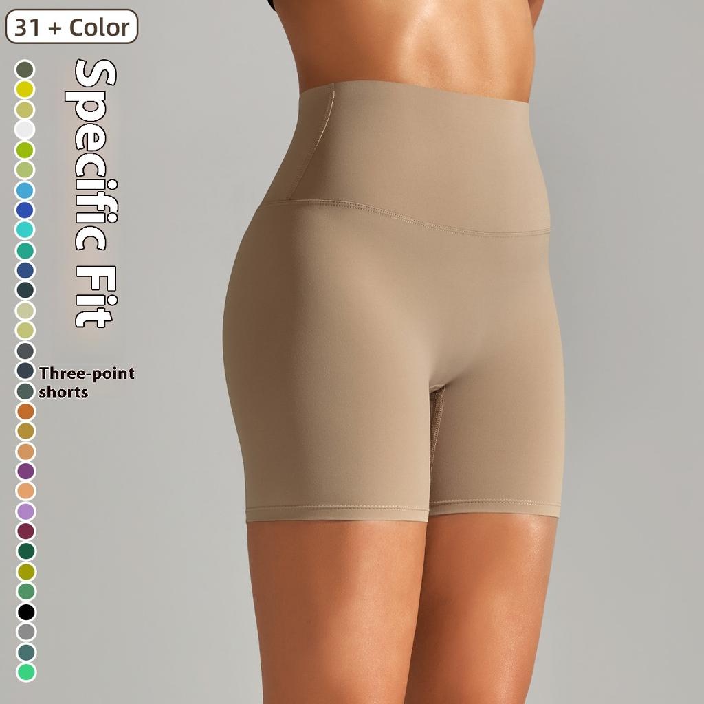 Womens Double Brushed Yoga Shorts 3 Inch Inseam High Waisted Tummy Control Solid Color Workout Gym Spring Summer