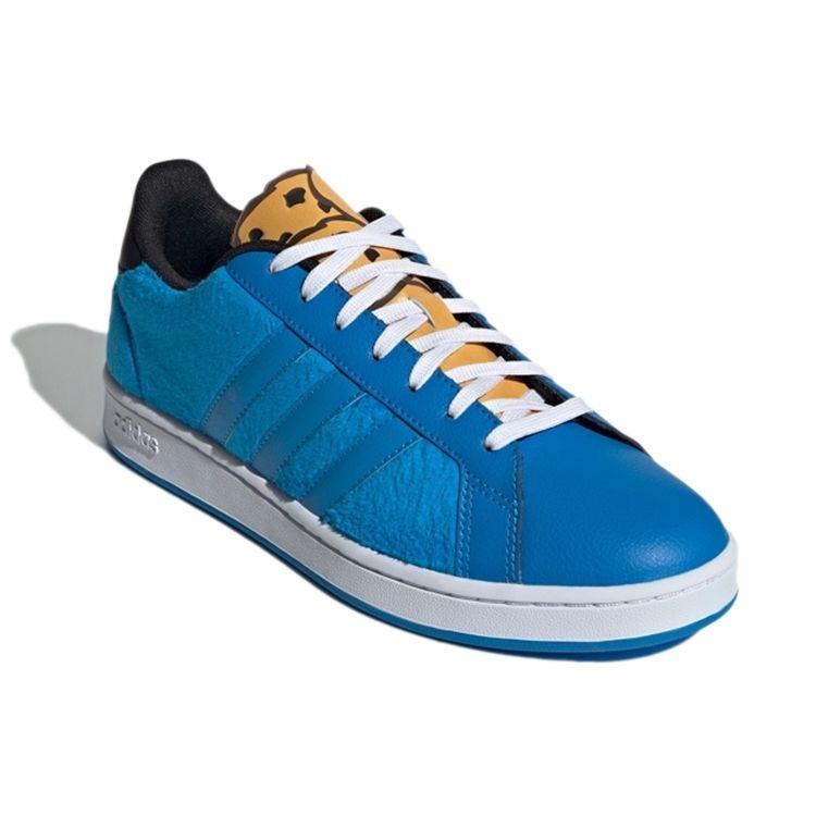 Adidas Sesame Street X  Neo Grand Court Casual Slip-Resistant Durable Lightweight Low-Top Sneakers Unisex Sneakers Blue Black GX3691