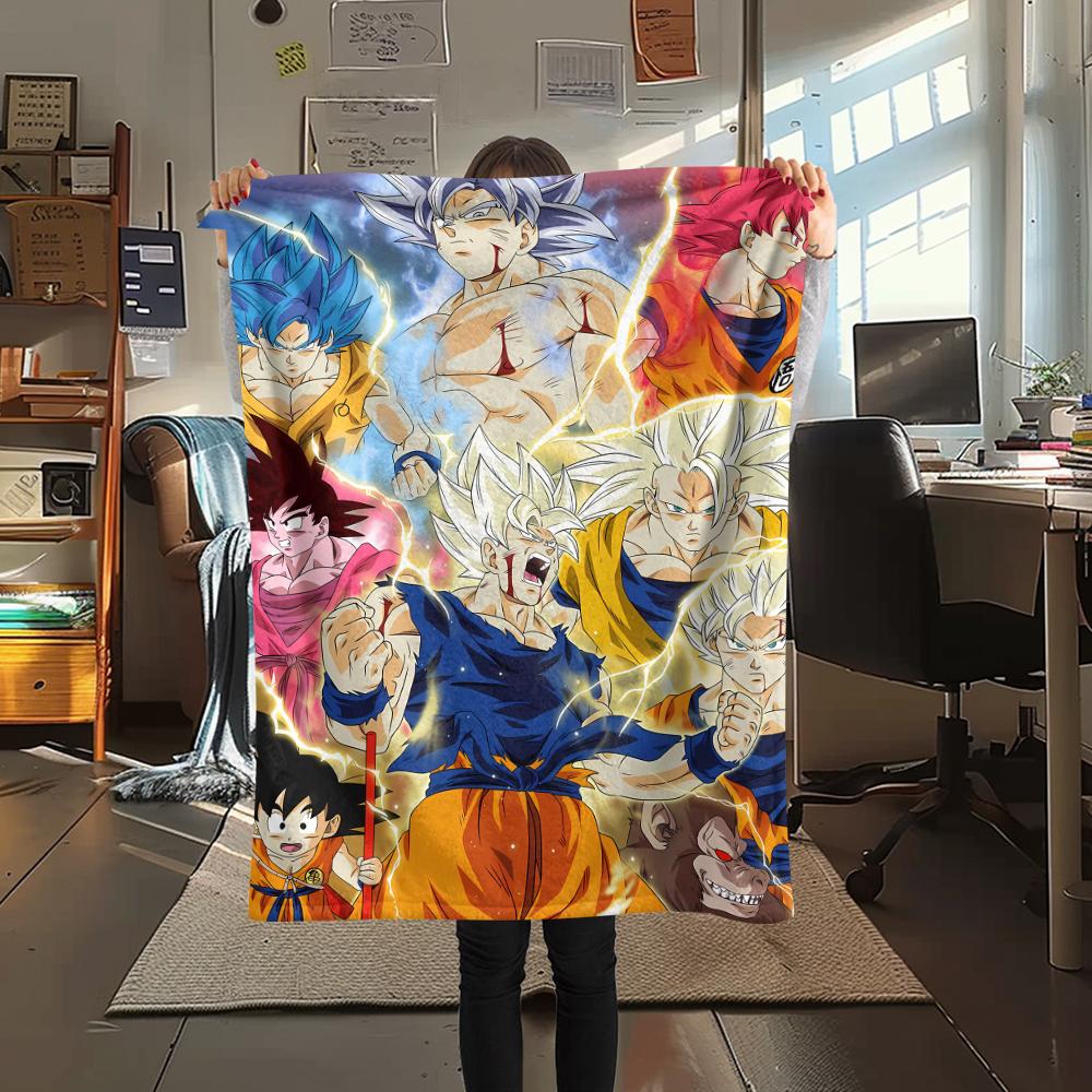 Dragon Ball Characters Print Flannel Blanket,High Quality Comfortable for All Seasons,Home Decor,Warmth and Comfort,Perfect for Christmas Gifts