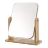 Foldable Wooden Desktop Makeup Mirror, Single-Sided Vanity Mirror for Women, Portable for Dorms, Available in Large & Small Sizes.