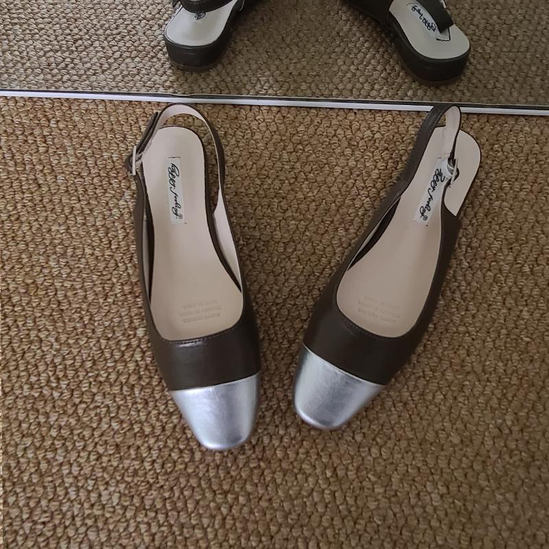 

Новые сандалии с низким каблуком и сумкой на носке, туфельки феи, черные на плоской подошве с острым носком, одинарные туфли 40