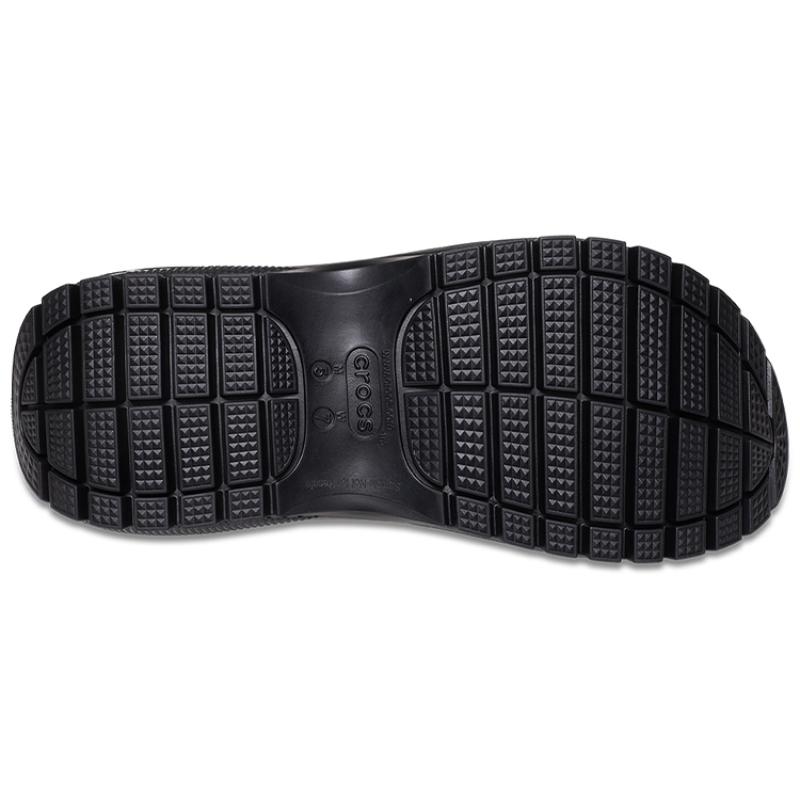 Crocs Thick-Soled One-Strap Sandals Mega Crush Sandal 'Black' Unisex