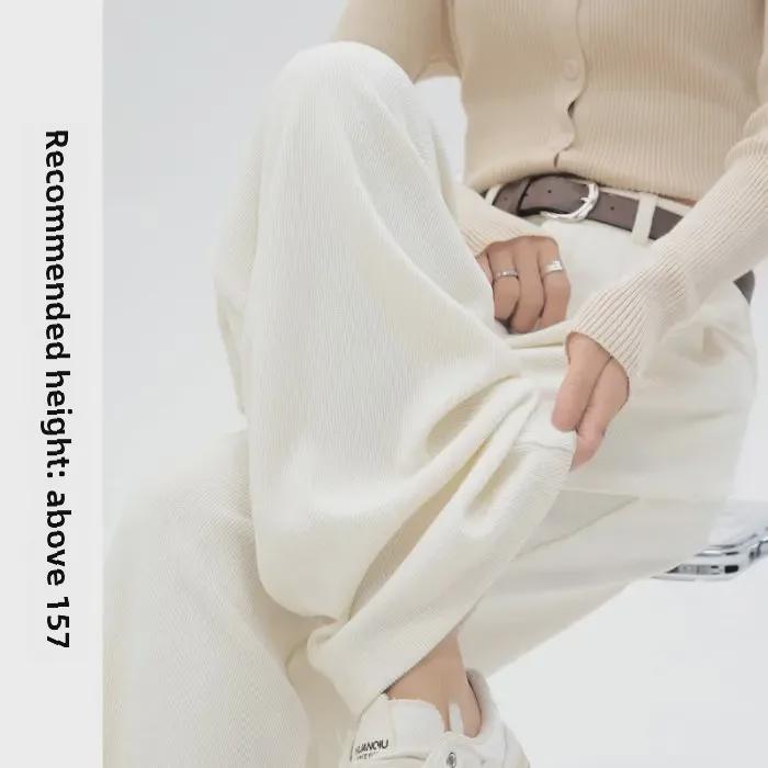 Women's High-Waist Corduroy Wide-Leg Pants - Autumn/Winter 2024 Collection