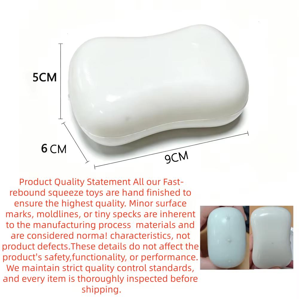 Soft Soap Squeeze Toy Fast Rebound Squishy Stress Relief Fidget Toy Realistic Soap Shape Sensory Decompression Novelty Toy Adult