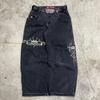 Embroidered Baggy Jeans Y2K Clothes Men Women Harajuku Hip Hop Embroidered Vintage Blue Baggy Jeans Low Rise Wide Leg Pants