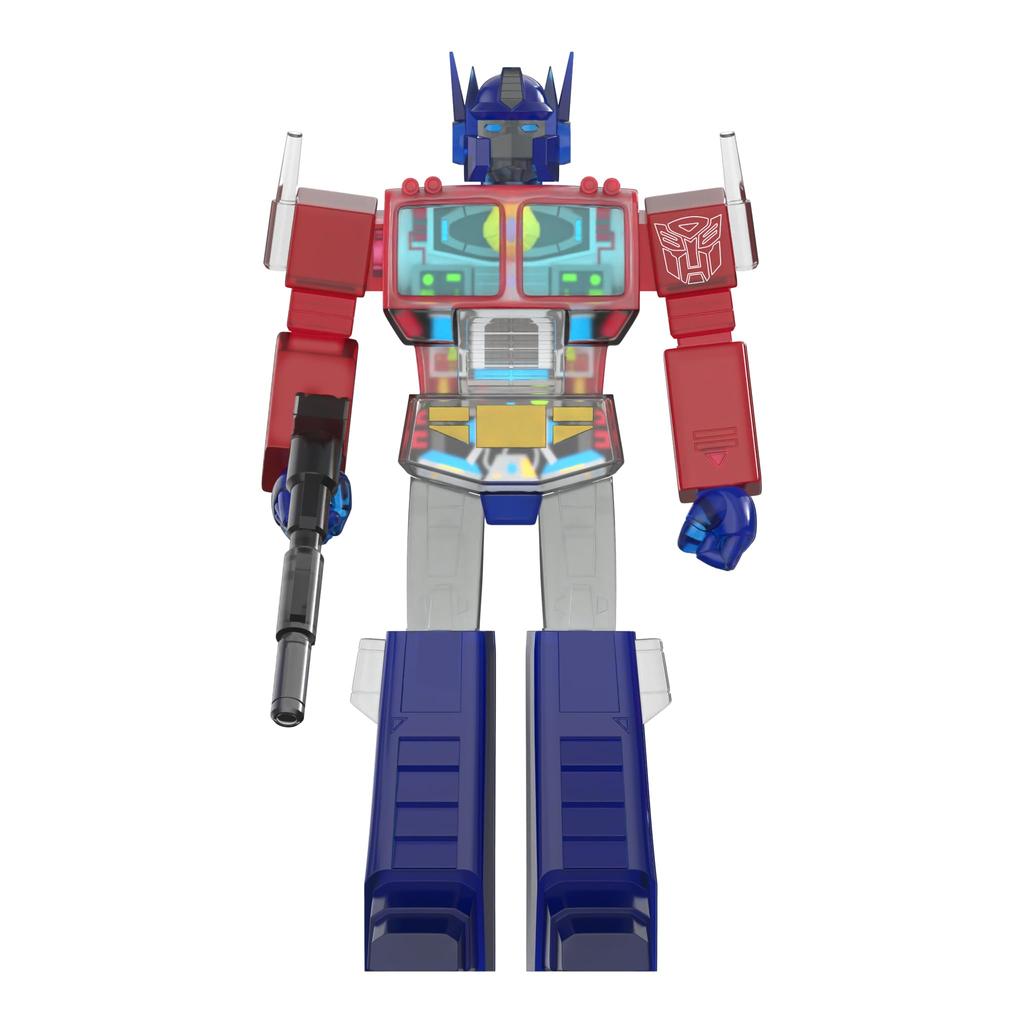 Super7 Transformers Super Cyborg Optimus Prime (Clear RedBlue) Action Figure, 10-inch Scale, SC-TRANW01-PRB-01