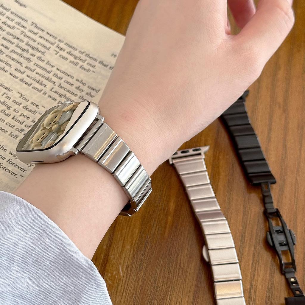 Applicable Apple Apple Watch Bamboo Stainless Steel Strap Iwach10 One Bead Women's Small Waist Watch Strap