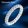 Moissanite Ring for Women Genuine Copper Classic Sparkling Fullset Ring Wedding Engagement Bridal Band Rings Jewellery