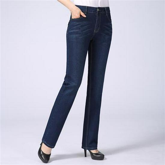 2024 Spring/Fall New Style Women's Plus Size High Waist Stretch Straight Leg Jeans for Middle-Aged Moms