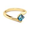 London Blue Topaz Sleek Tension- 925Style Ring - 925 Sterling Silver Gold Vermeil