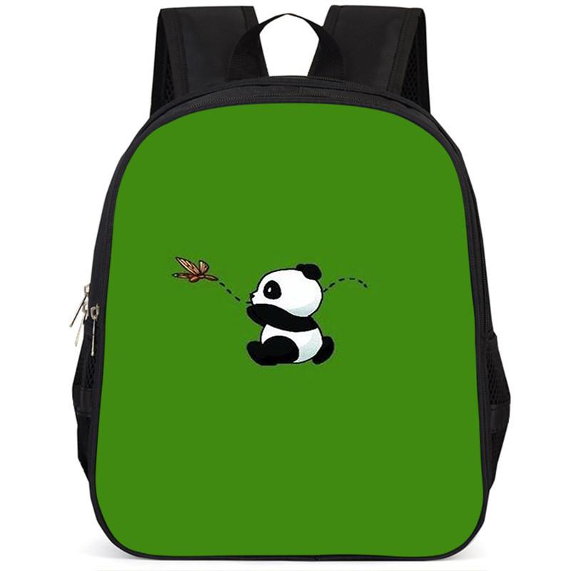 Spacious 15 Inch Panda Backpack For Elementary Kids Lightweight Oxford Cloth